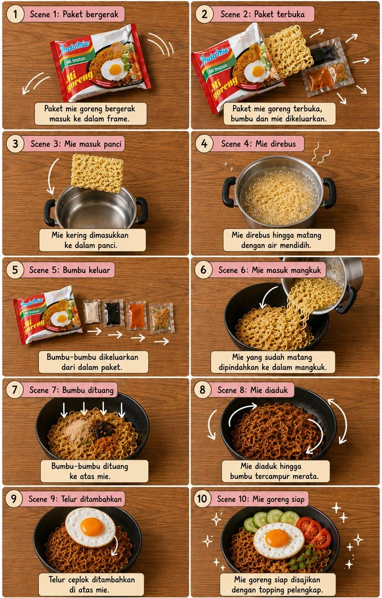 Editorial Cooking Storyboard Layout