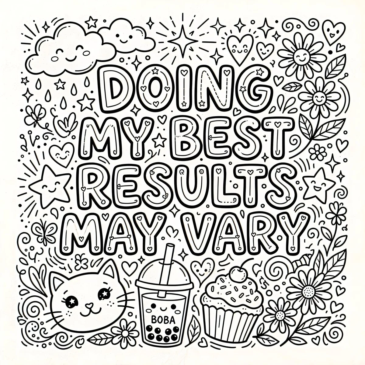 Whimsical Coloring Page Illustration